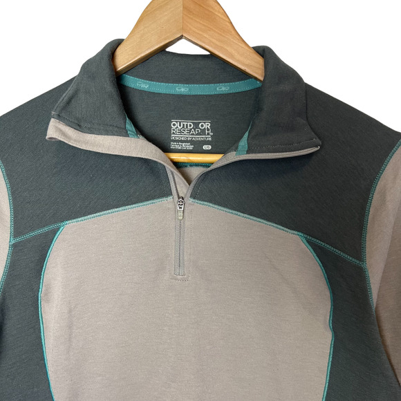 Outdoor Research Size Large Blackridge Top 9" Front Zipper Slate/Pewter Wool EUC - Picture 6 of 11